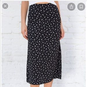 Brandy Melville Black Floral Skirt